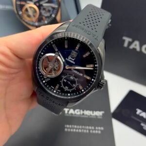 TAG Heuer Carrera Pendulum 48mm - AÇO PRETO MOSTRADOR PRETO - SILICONE