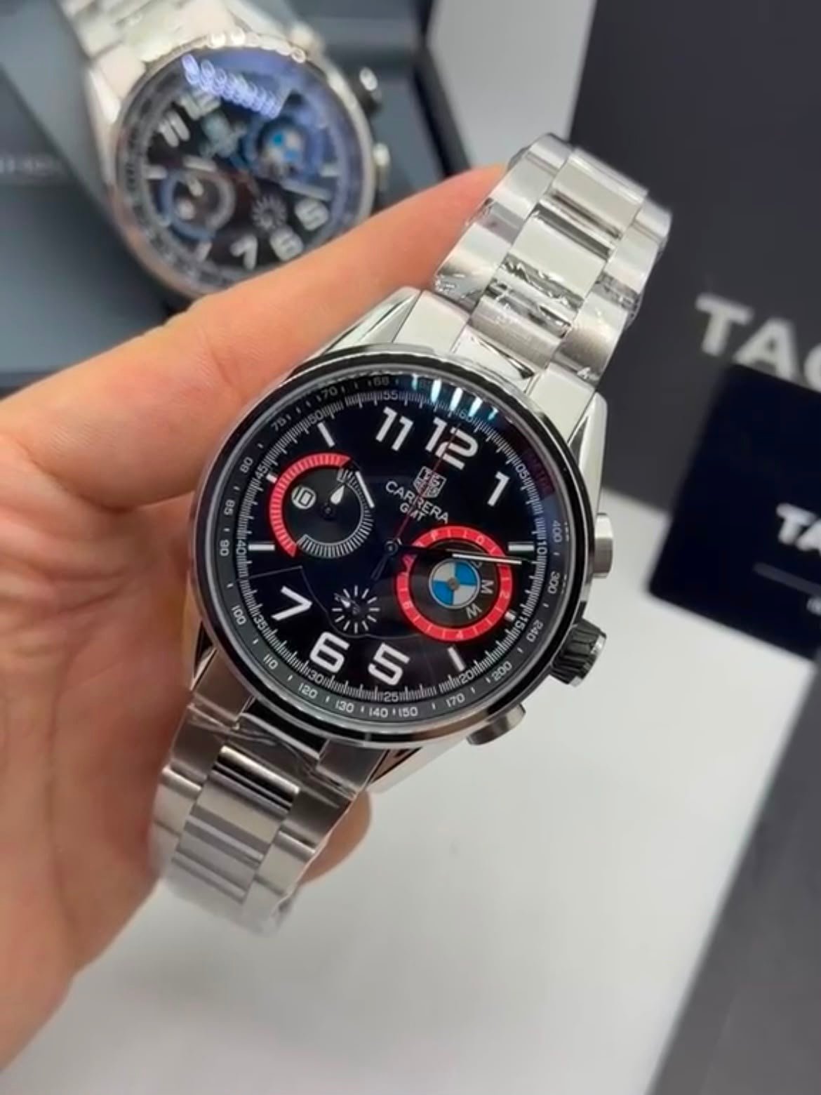 TAG Heuer Carrera BMW 42mm - AÇO MOSTRADOR PRETO