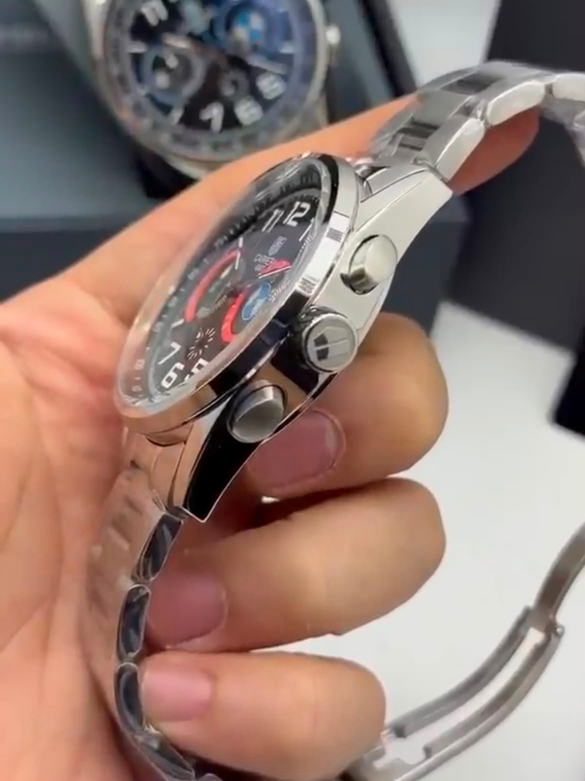 TAG Heuer Carrera BMW 42mm - AÇO MOSTRADOR PRETO - Imagem 5