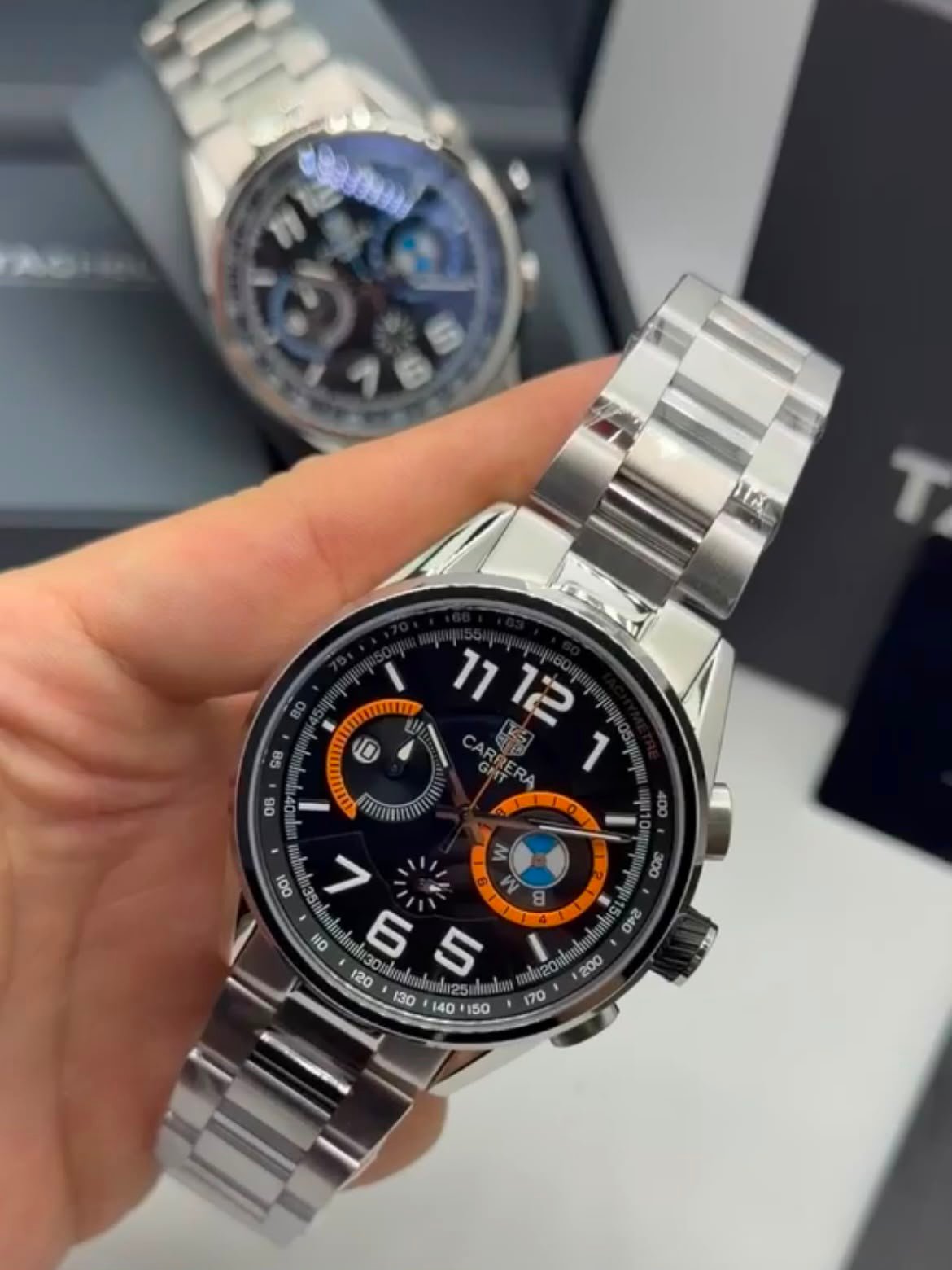 TAG Heuer Carrera BMW 42mm - AÇO MOSTRADOR PRETO