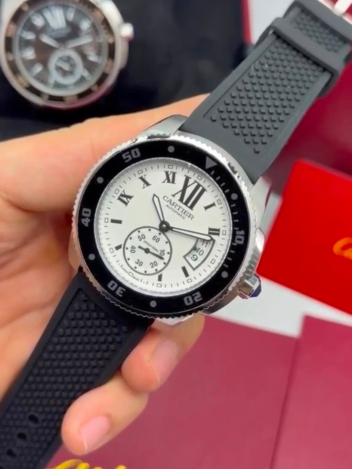Cartier Calibre de Diver 42mm - AÇO MOSTRADOR BRANCO - SILICONE - Imagem 2