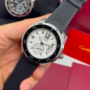 Cartier Calibre de Diver 42mm - AÇO MOSTRADOR BRANCO - SILICONE