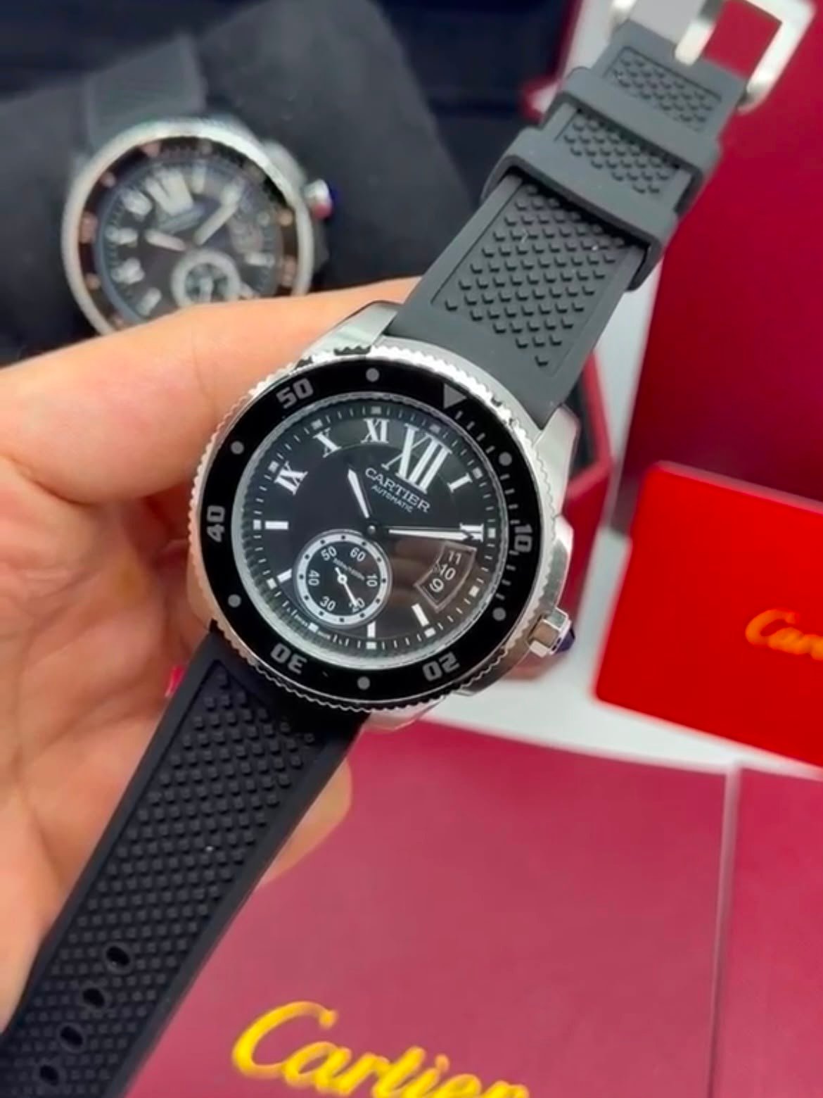 Cartier Calibre de Diver 42mm - AÇO MOSTRADOR PRETO - SILICONE
