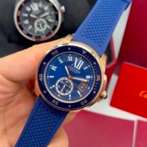 Cartier Calibre de Diver 42mm - AÇO ROSE MOSTRADOR AZUL - SILICONE