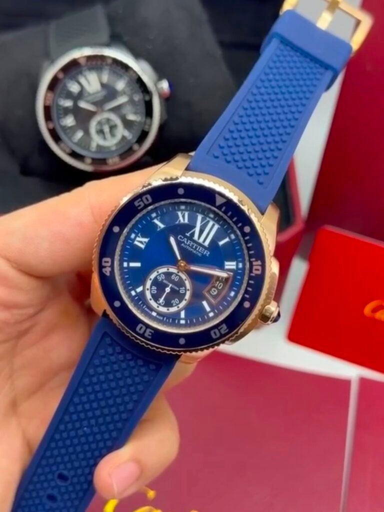 Cartier Calibre de Diver 42mm - AÇO ROSE MOSTRADOR AZUL - SILICONE