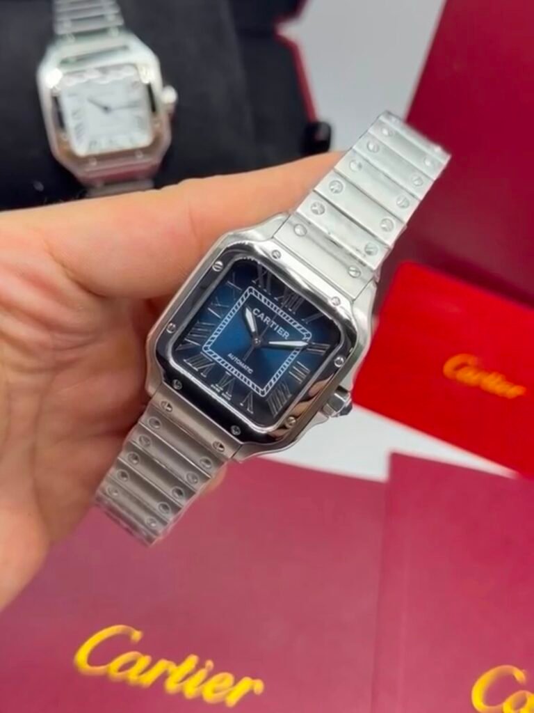Cartier Santos Dumont 40mm - AÇO MOSTRADOR AZUL