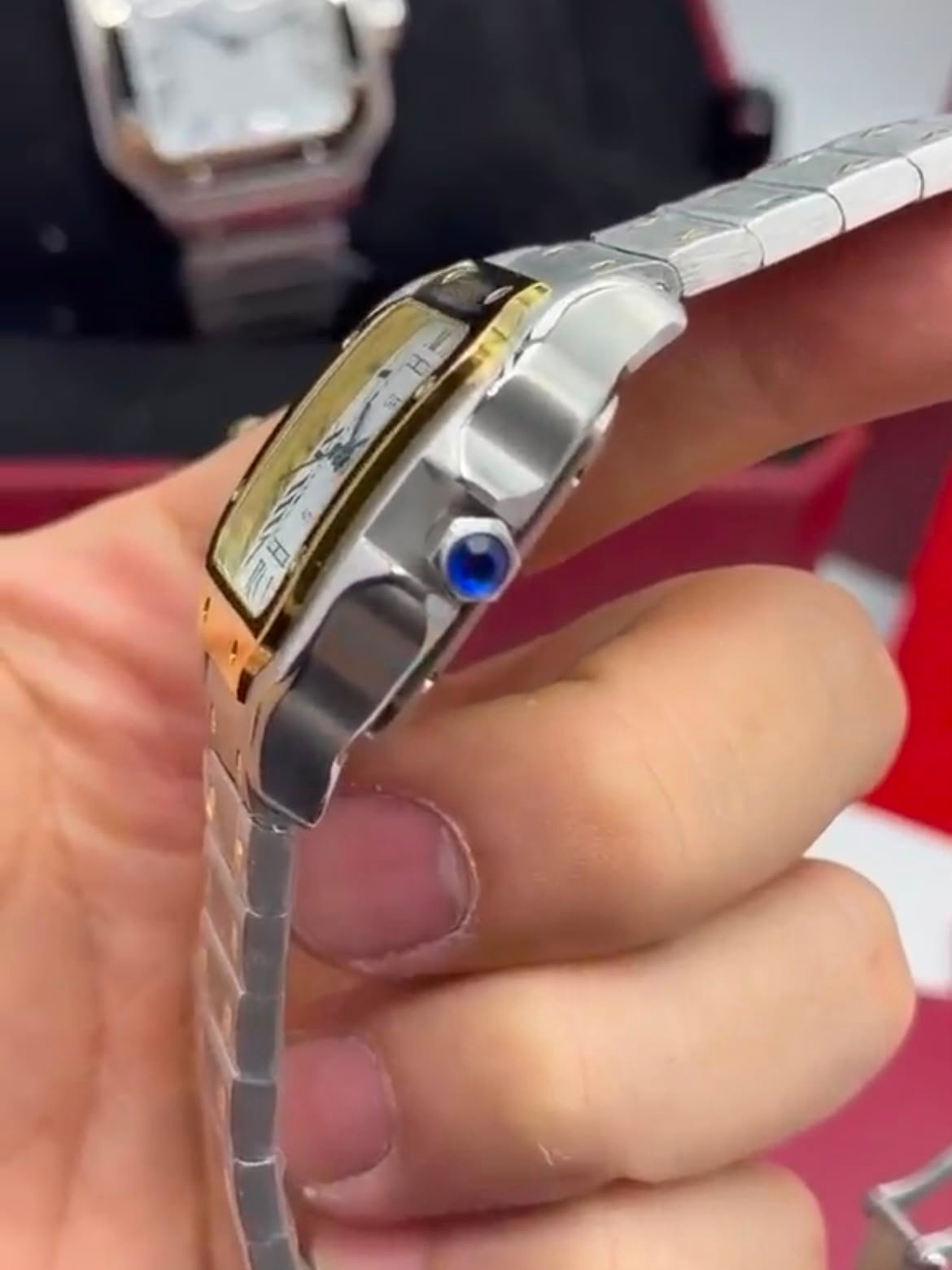 Cartier Santos Dumont 40mm - AÇO COM DOURADO MOSTRADOR BRANCO - Imagem 5