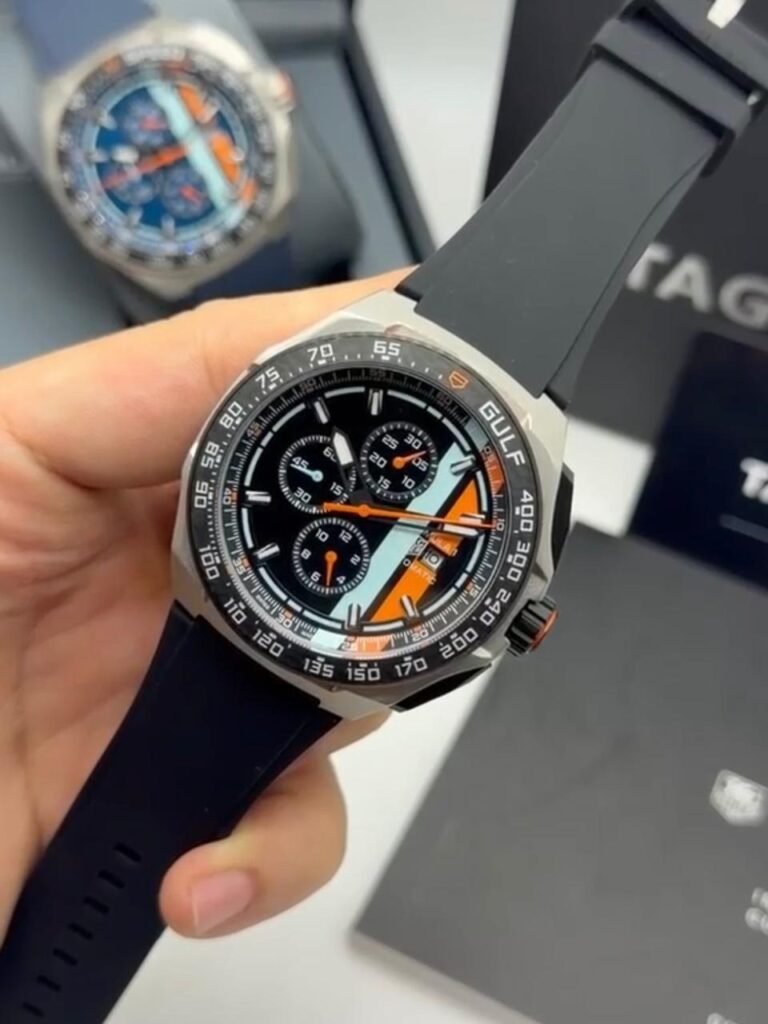 TAG Heuer GULF 42mm - AÇO MOSTRADOR PRETO - SILICONE