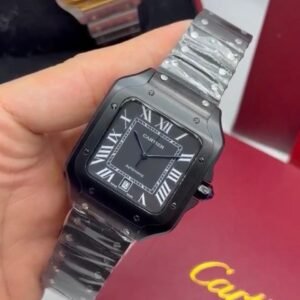 Cartier Santos 40mm - Aço black Mostrador Preto