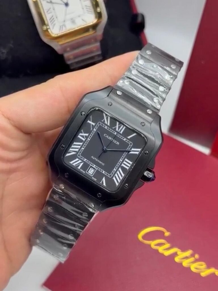Cartier Santos 40mm - Aço black Mostrador Preto