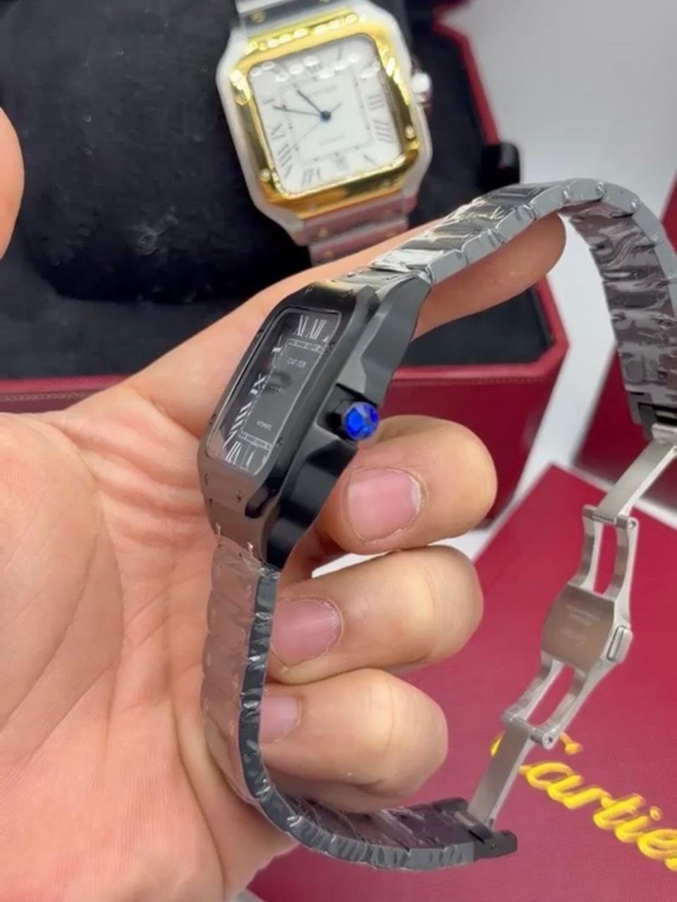 Cartier Santos 40mm - Aço black Mostrador Preto - Imagem 2