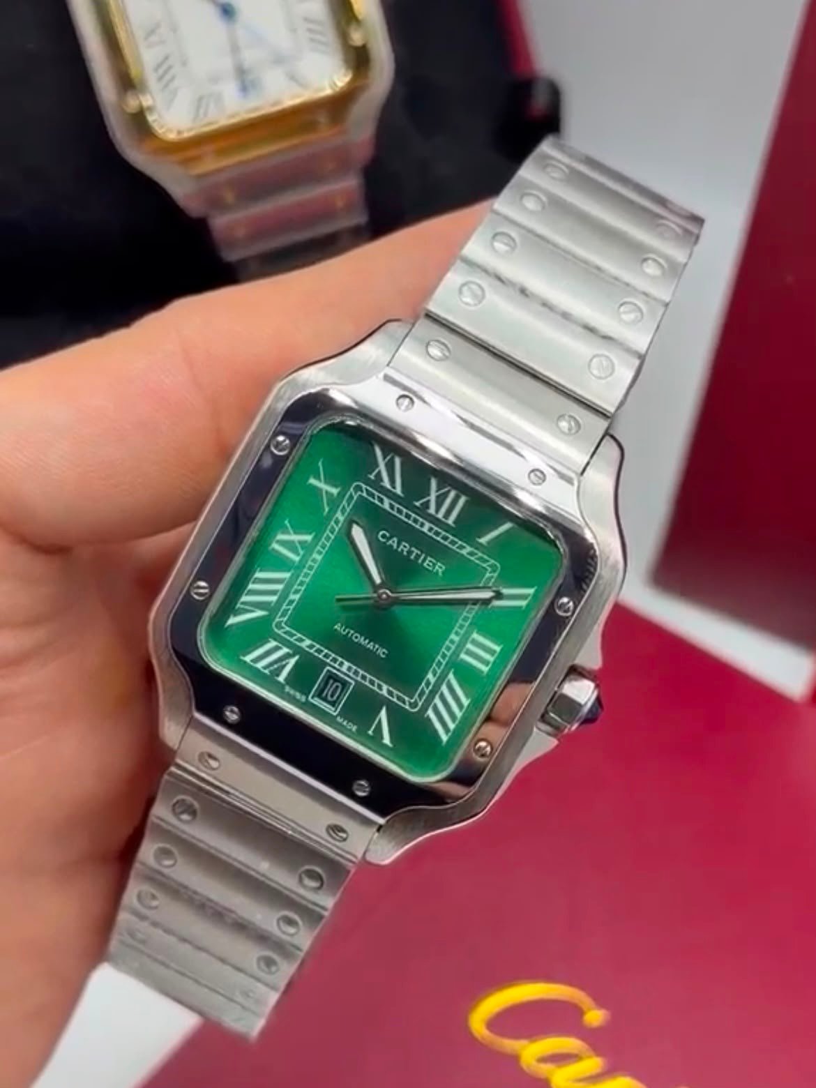 Cartier Santos Dumont 40mm - AÇO MOSTRADOR VERDE - Imagem 5