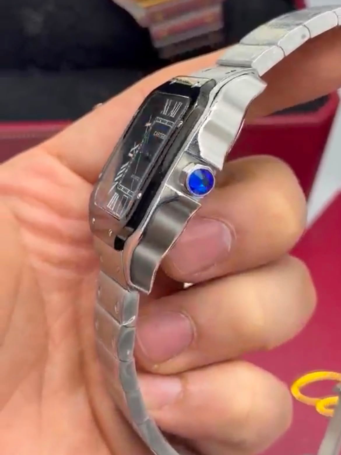 Cartier Santos Dumont 40mm - AÇO COM PRETO MOSTRADOR PRETO - Imagem 3