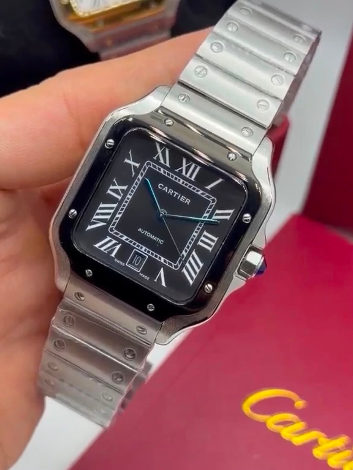 Cartier Santos Dumont 40mm - AÇO COM PRETO MOSTRADOR PRETO - Imagem 4