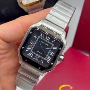 Cartier Santos Dumont 40mm - AÇO COM PRETO MOSTRADOR PRETO