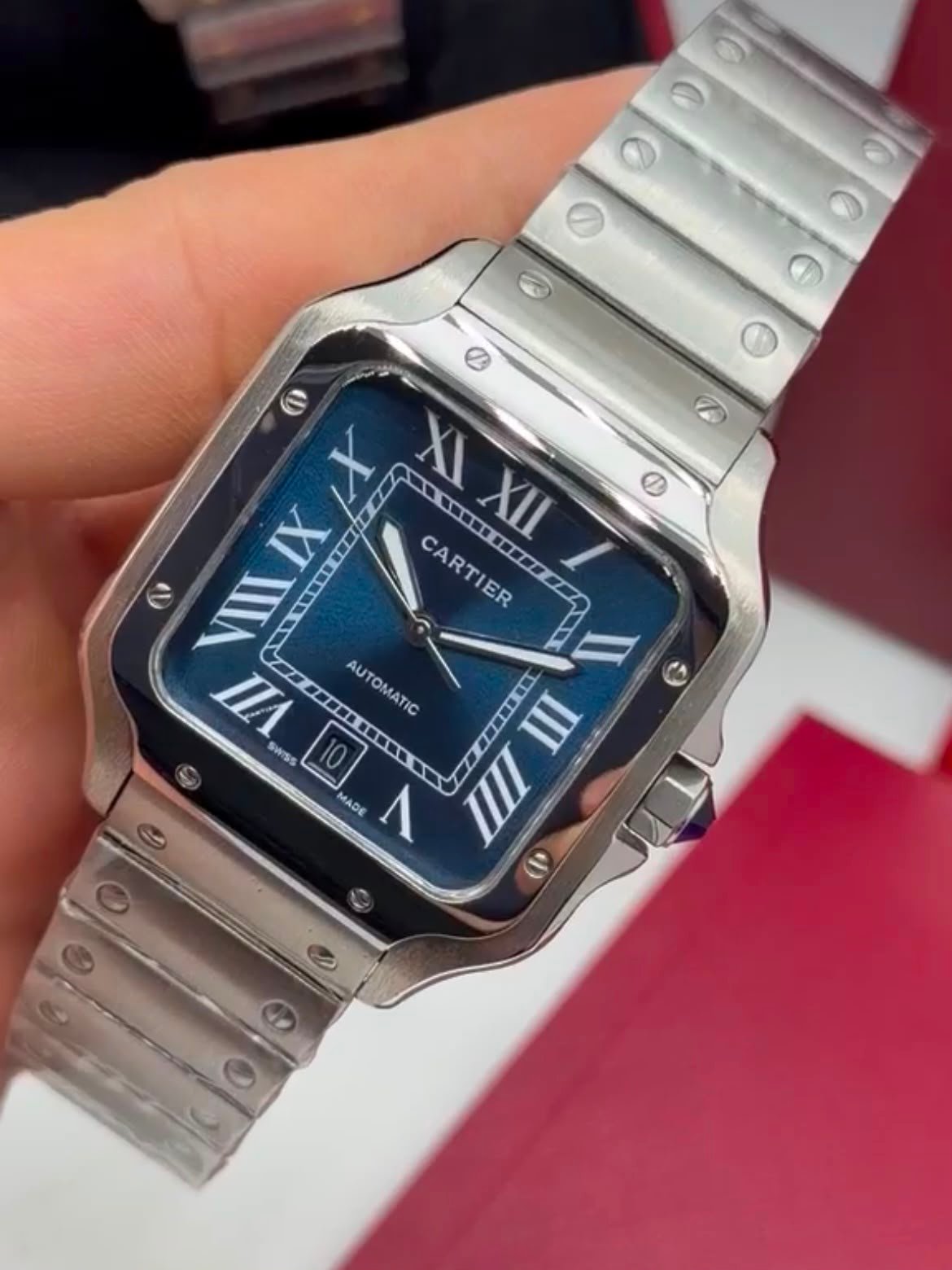Cartier Santos Dumont 40mm - AÇO MOSTRADOR AZUL - Imagem 4