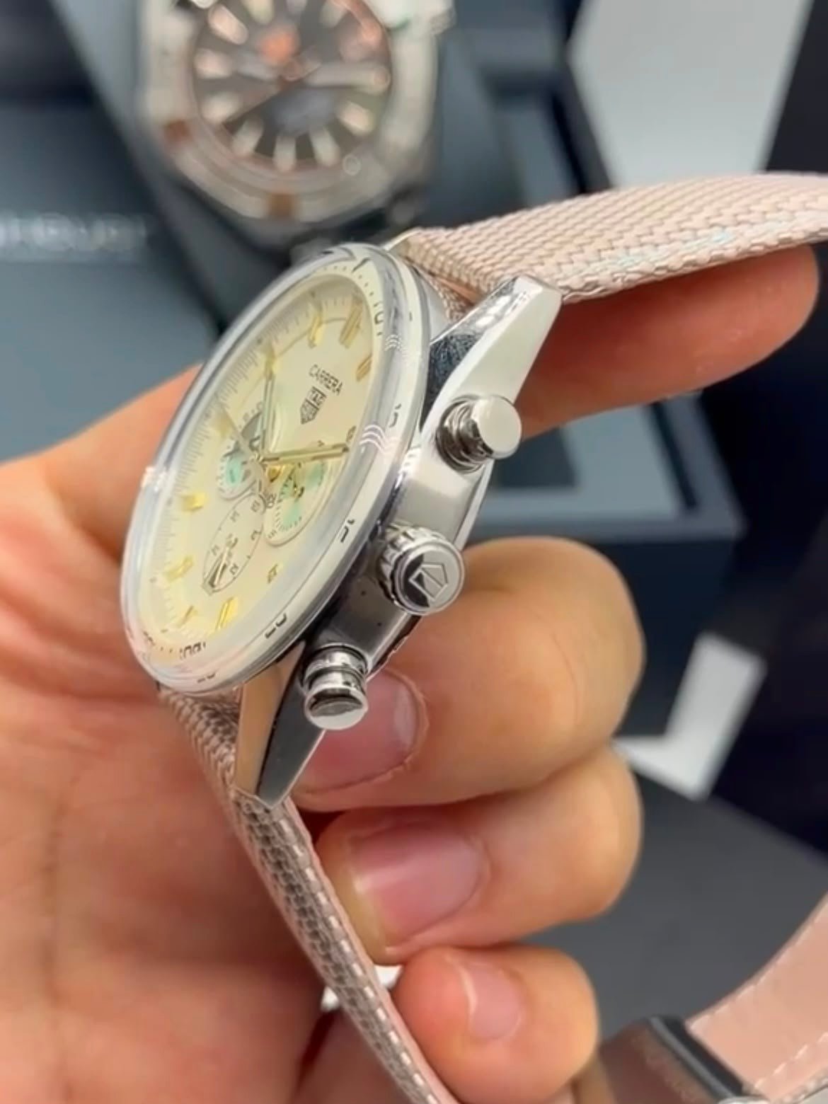 TAG Heuer Carrera 42mm - AÇO MOSTRADOR BEJE - COURO - Imagem 3