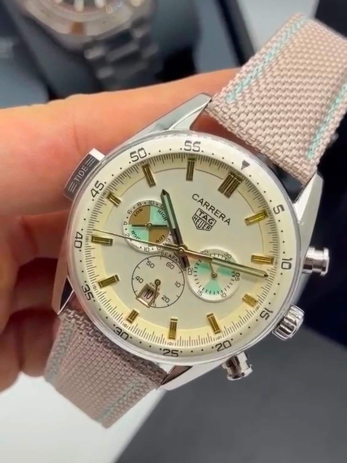 TAG Heuer Carrera 42mm - AÇO MOSTRADOR BEJE - COURO - Imagem 4
