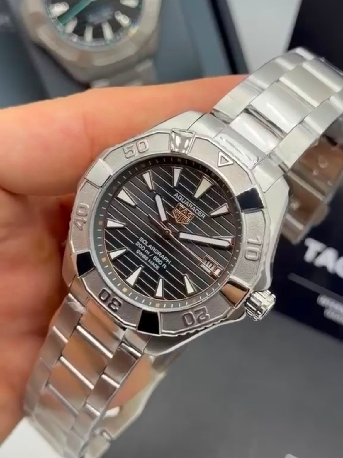 TAG Heuer Aquaracer Solargraph 43mm - AÇO MOSTRADOR PRETO - Imagem 4