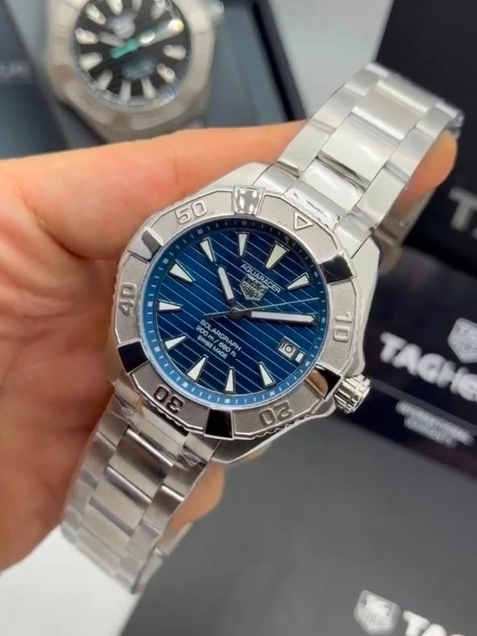 TAG Heuer Aquaracer Solargraph 43mm - AÇO MOSTRADOR AZUL - Imagem 4