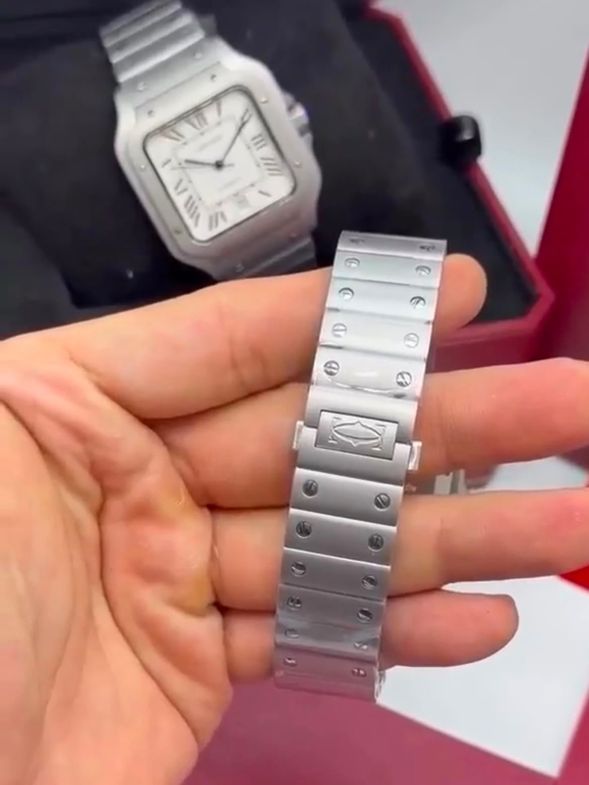 Cartier Santos Dumont 40mm – AÇO MOSTRADOR BRANCO - Imagem 2