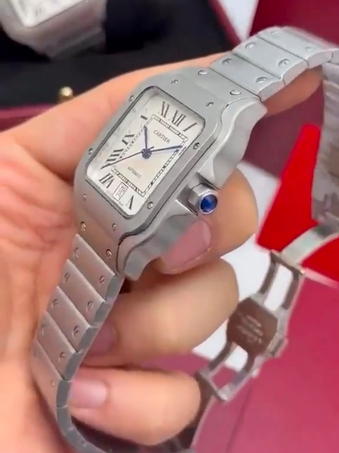 Cartier Santos Dumont 40mm – AÇO MOSTRADOR BRANCO - Imagem 3