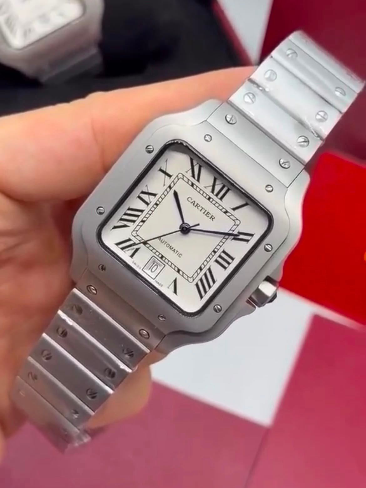 Cartier Santos Dumont 40mm – AÇO MOSTRADOR BRANCO - Imagem 4