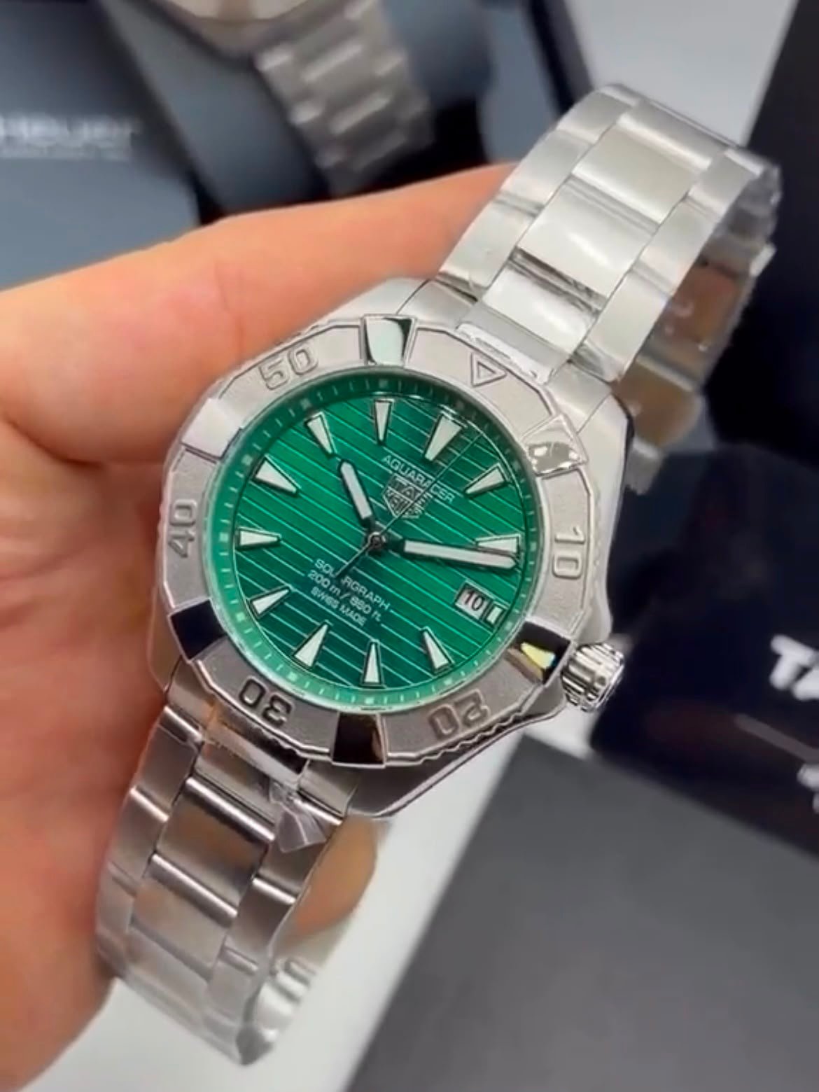 TAG Heuer Aquaracer Solargraph 43mm – AÇO MOSTRADOR VERDE - Imagem 4