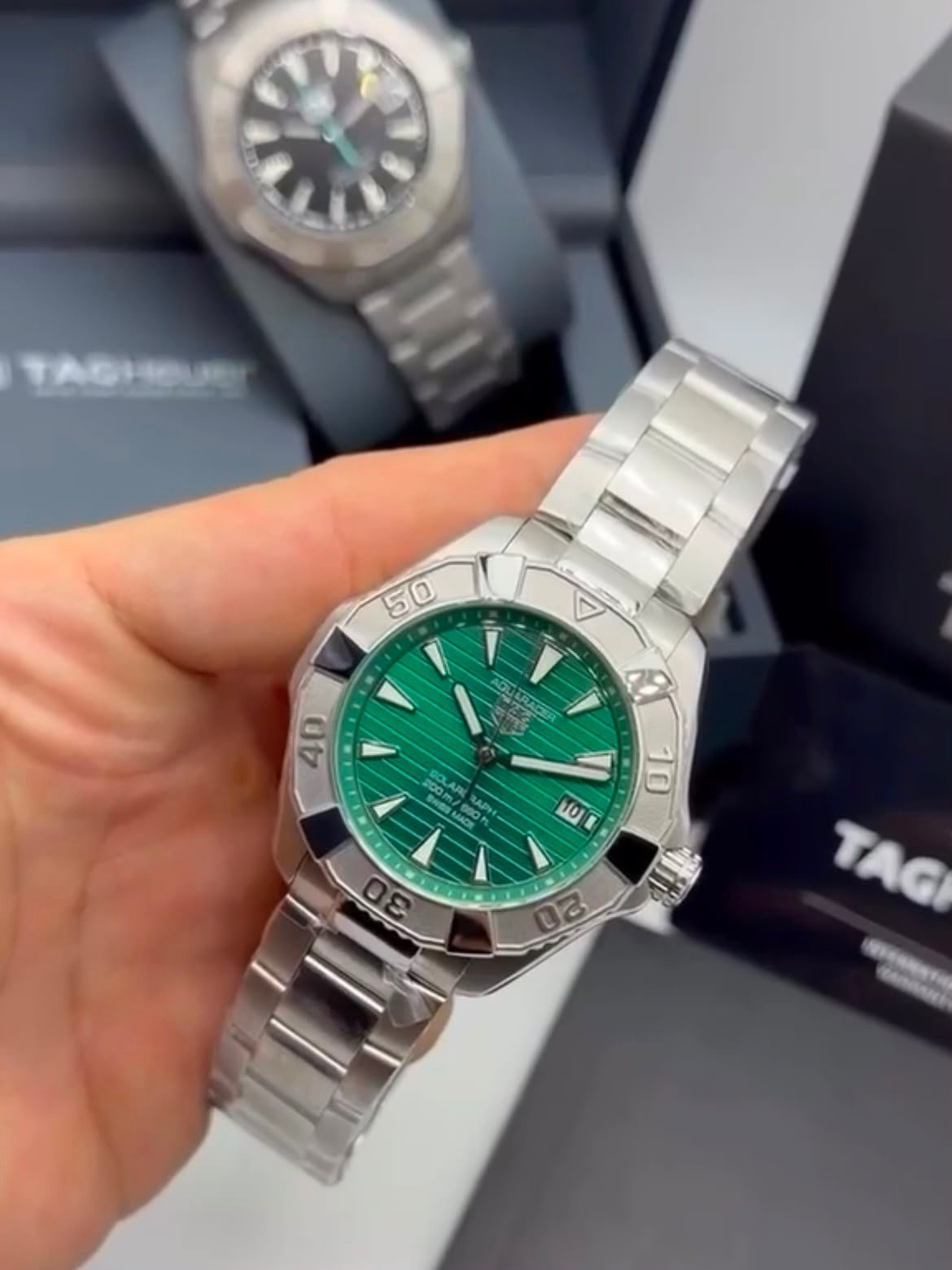 TAG Heuer Aquaracer Solargraph 43mm – AÇO MOSTRADOR VERDE