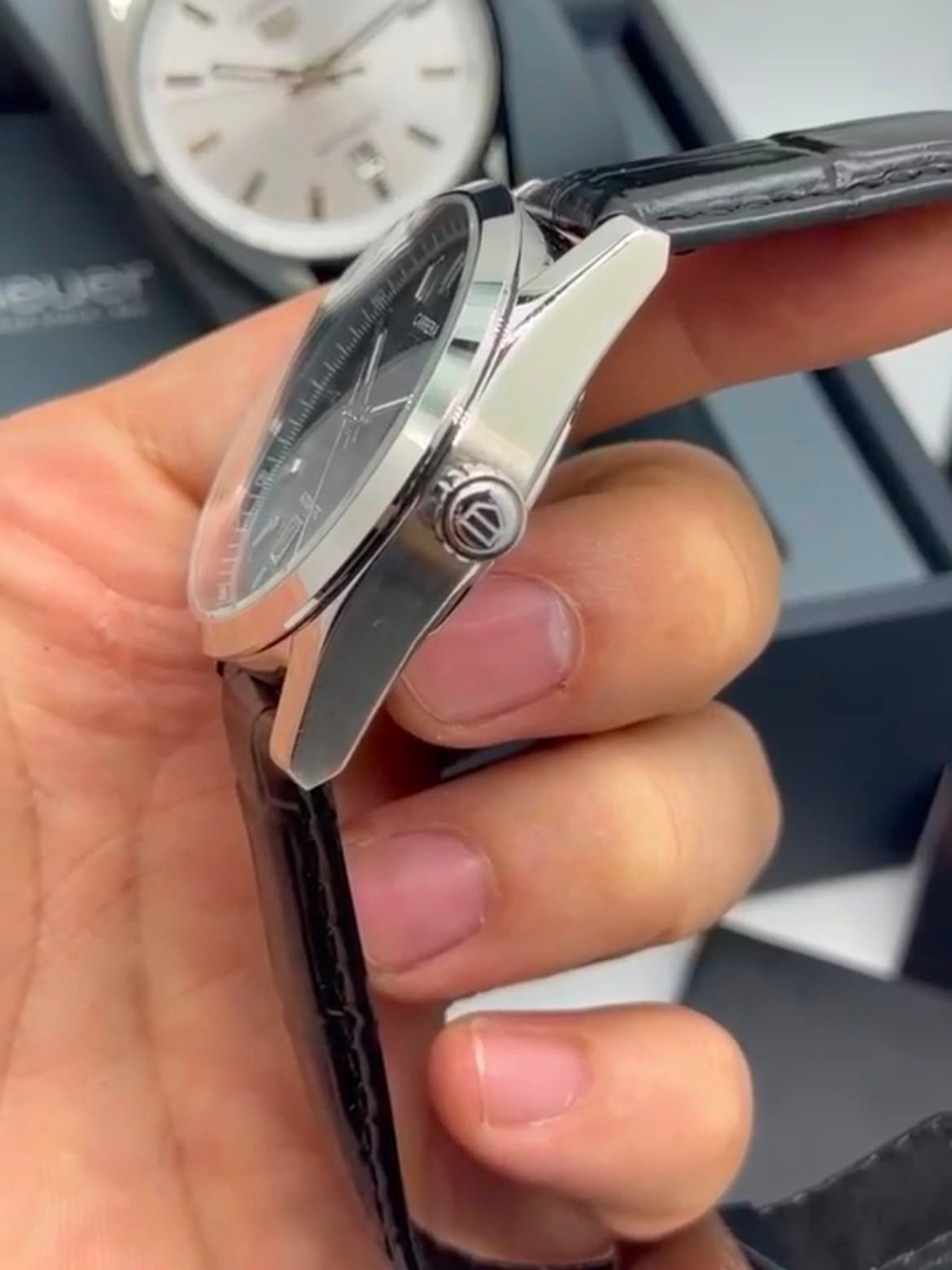 TAG Heuer Carrera 41mm - AÇO MOSTRADOR PRETO - COURO - Imagem 3