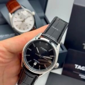 TAG Heuer Carrera 41mm - AÇO MOSTRADOR PRETO - COURO