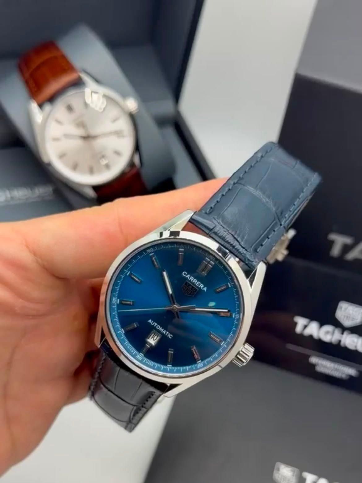 TAG Heuer Carrera 41mm - AÇO MOSTRADOR AZUL - COURO