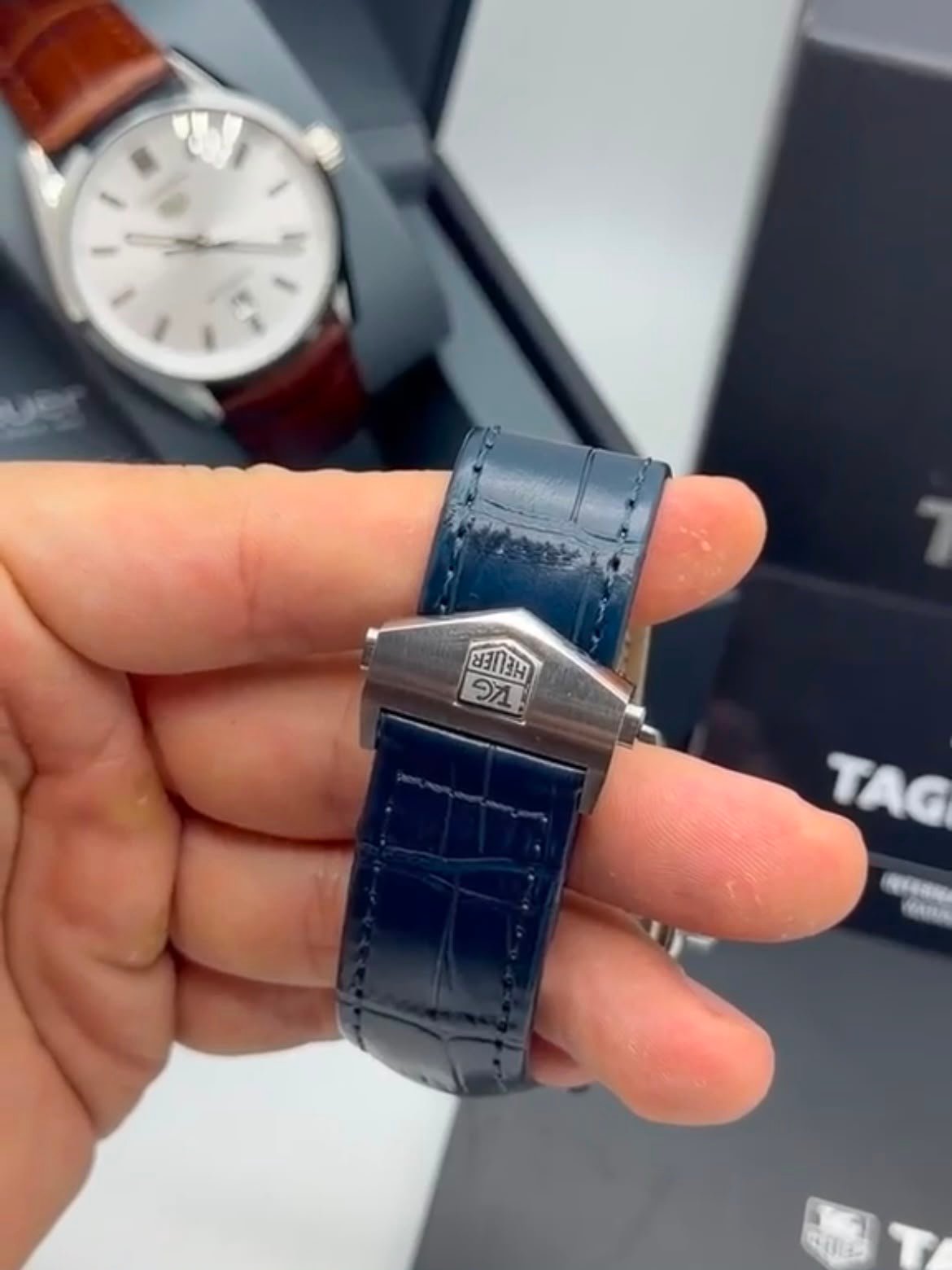TAG Heuer Carrera 41mm - AÇO MOSTRADOR AZUL- COURO - Imagem 5
