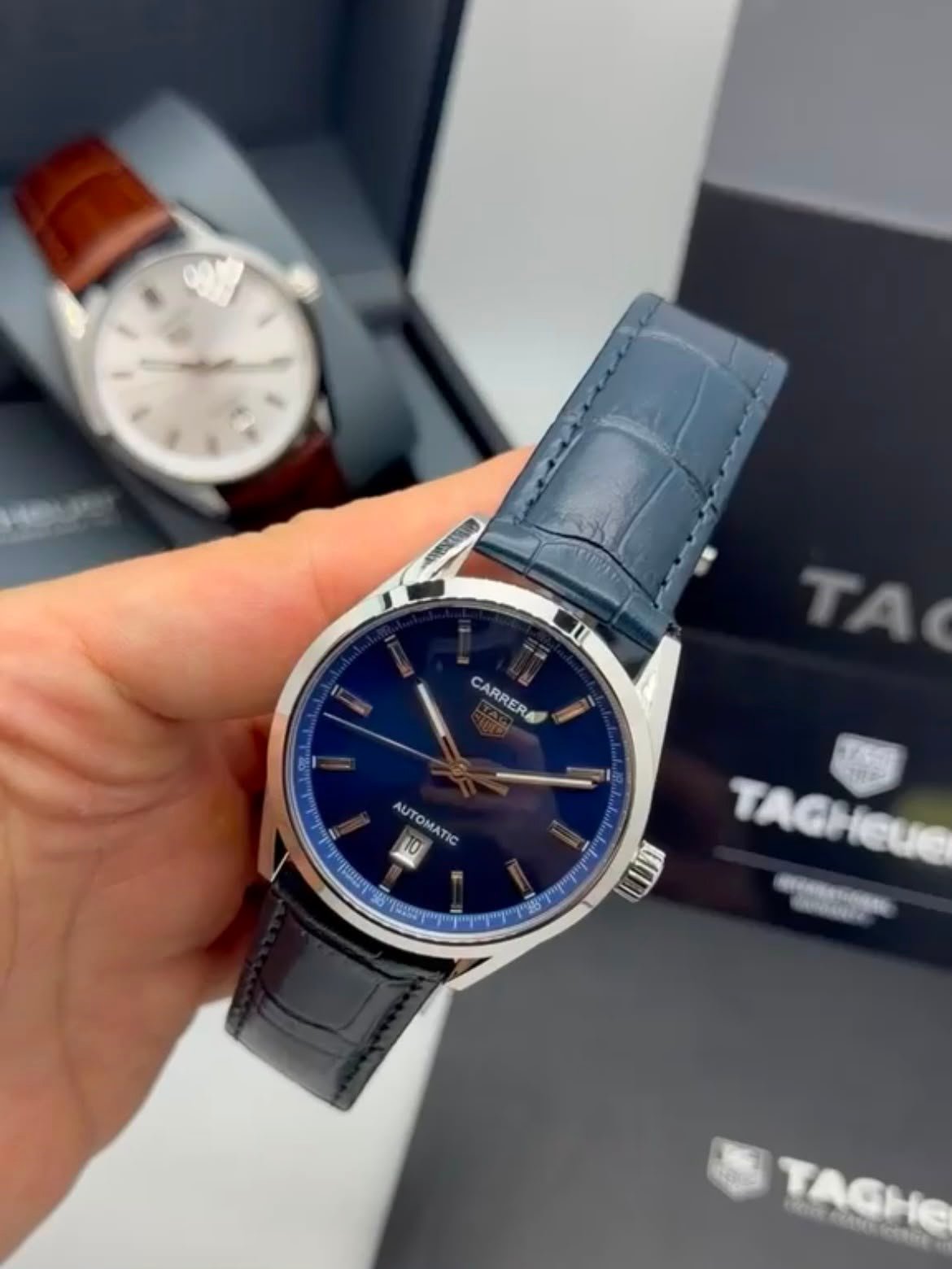 TAG Heuer Carrera 41mm - AÇO MOSTRADOR AZUL- COURO