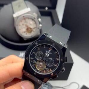 Hublot Classic Fusion Chronograph Tourbillon 44MM – AÇO PRETO MOSTRADOR PRETO – SILICONE
