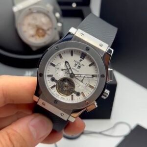 Hublot Classic Fusion Chronograph Tourbillon 44MM – AÇO MOSTRADOR BRANCO – SILICONE