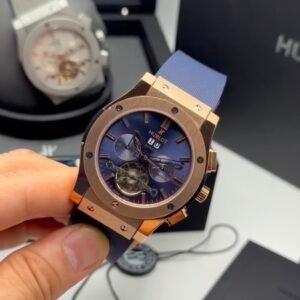 Hublot Classic Fusion Chronograph Tourbillon 44MM – AÇO ROSE MOSTRADOR AZUL – SILICONE