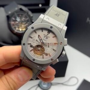 Hublot Classic Fusion Chronograph Tourbillon 44MM – AÇO MOSTRADOR CINZA – SILICONE E COURO