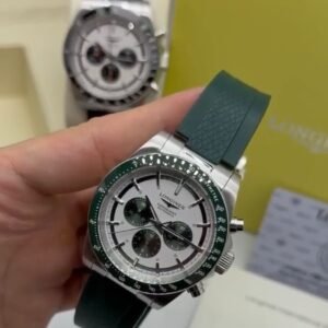 Longines Conquest Chronograph 42MM - AÇO MOSTRADOR BRANCO - SILICONE
