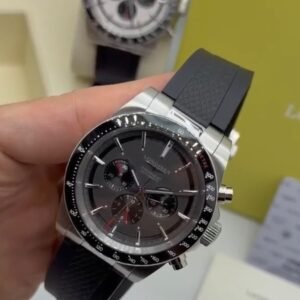 Longines Conquest Chronograph 42MM - AÇO MOSTRADOR PRETO - SILICONE