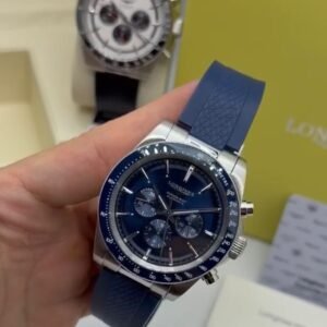 Longines Conquest Chronograph 42MM - AÇO MOSTRADOR AZUL - SILICONE