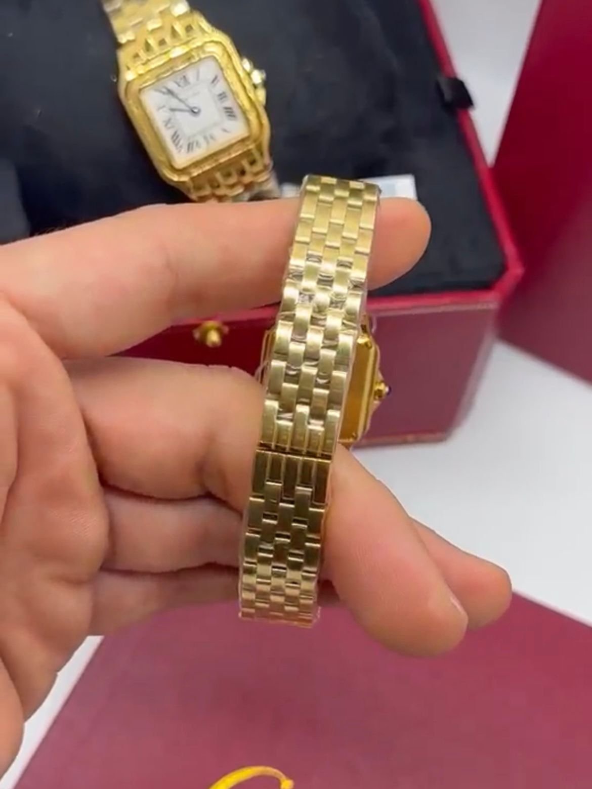 Cartier Panthère 21mm - AÇO DOURADO MOSTRADOR BRANCO - Imagem 2
