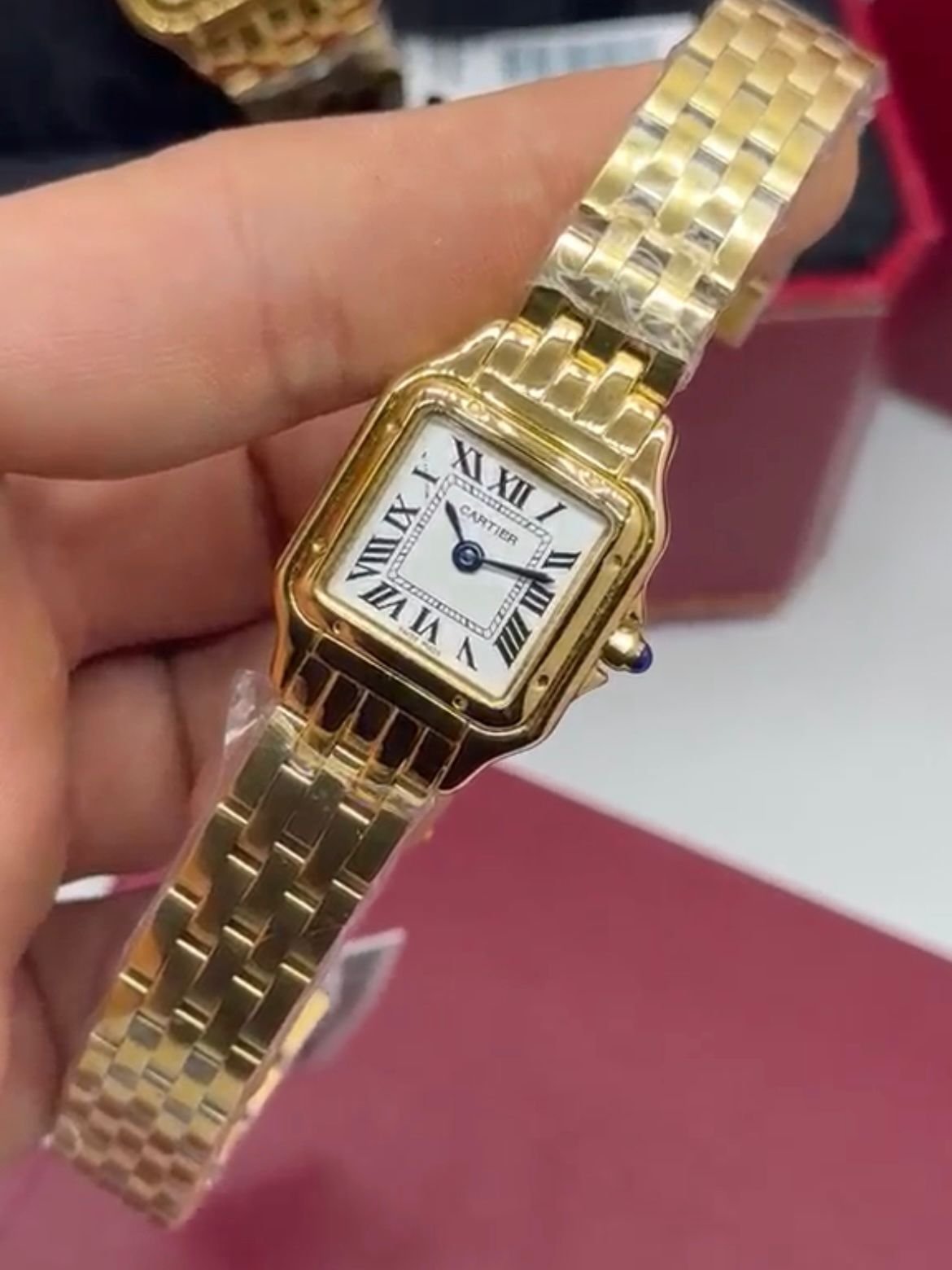 Cartier Panthère 21mm - AÇO DOURADO MOSTRADOR BRANCO - Imagem 4