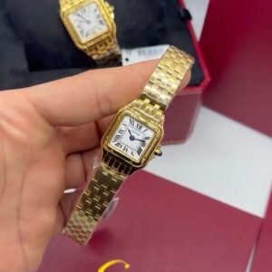 Cartier Panthère 21mm - AÇO DOURADO MOSTRADOR BRANCO