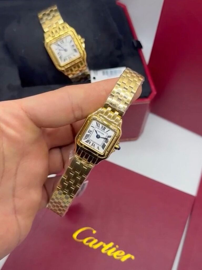 Cartier Panthère 21mm - AÇO DOURADO MOSTRADOR BRANCO