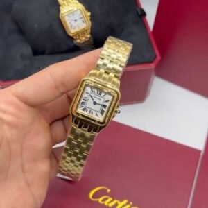 Cartier Panthère 27mm - AÇO DOURADO MOSTRADOR BRANCO