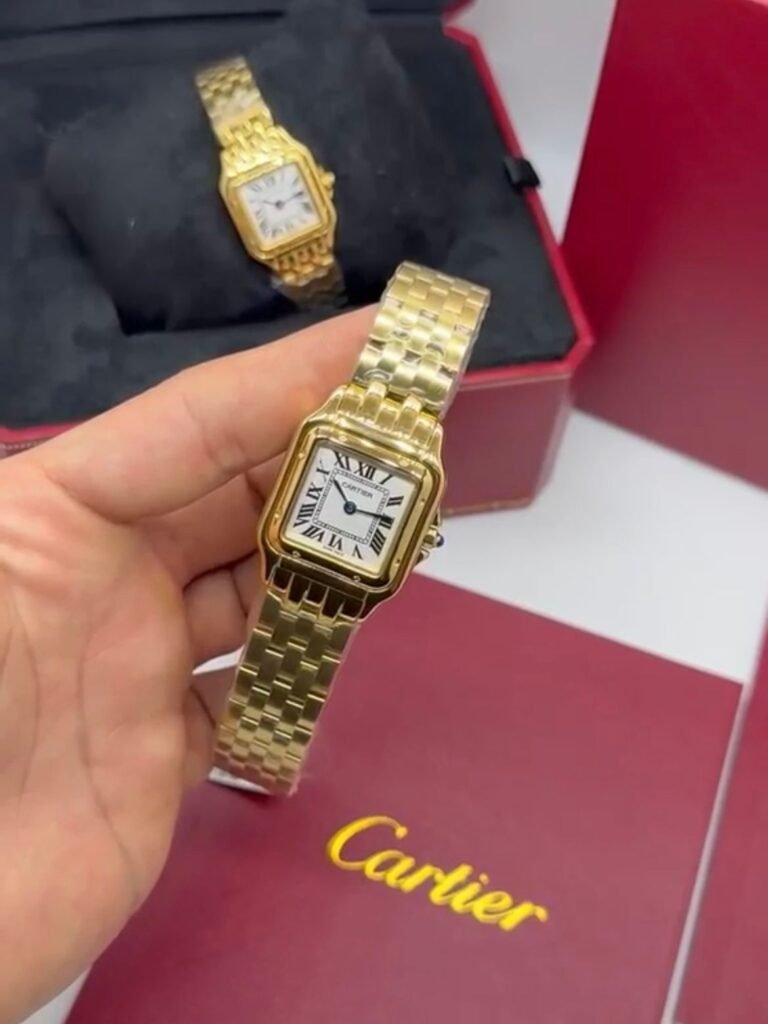 Cartier Panthère 27mm - AÇO DOURADO MOSTRADOR BRANCO