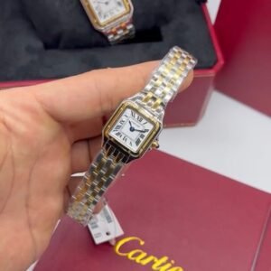 Cartier Panthère 21mm - Aço com dourado Mostrador Branco