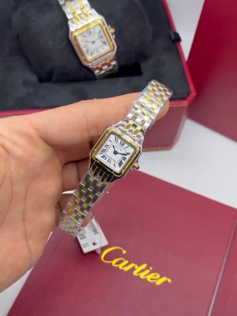 Cartier Panthère 21mm - Aço com dourado Mostrador Branco