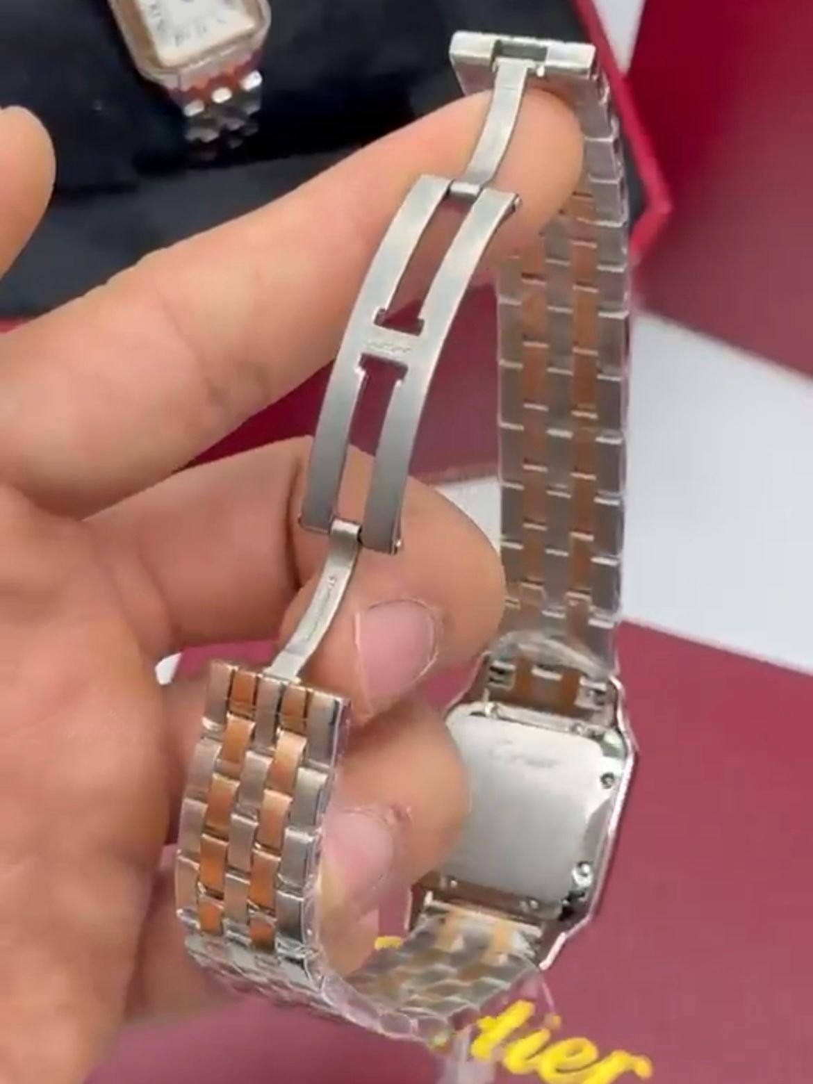 Cartier Panthère 27mm - Aço com rose Mostrador Branco - Imagem 5